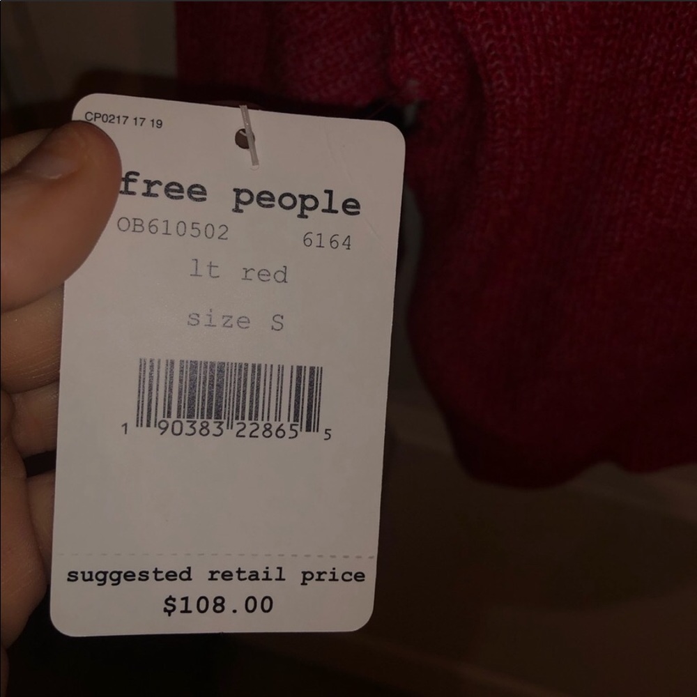 Red Off the Shoulder Free People Top - Picture 4 of 5